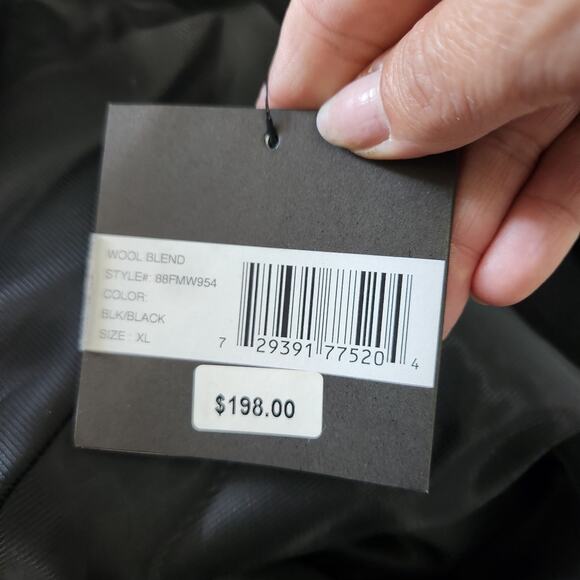 New Ellen Tracy Black Wool Blend Coat Cape Poncho XL Faux Fur Trim - Picture 8 of 8